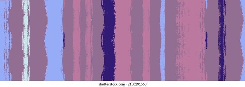 Funky Vertical Stripes Seamless Background. Summer Spring Graffiti Stripes. Hand Drawn Lines Texture. Autumn Winter Trendy Fashion Fabric. Torn Distress Trace. Cool Vector Watercolor Paint Lines.