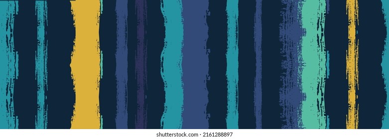 Funky Vertical Stripes Seamless Background. Impresión de moda de invierno de otoño. Diseño de líneas dibujadas a mano. Graffiti de verano de primavera. Líneas de pintura de color de agua de vectores sucios. Traza de la distancia fría.