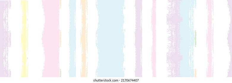 Funky Vertical Stripes Seamless Background. Impresión de la moda moderna del otoño de invierno. Rastro de Graffiti Sucio. Diseño de líneas dibujadas a mano. Rayas de socorro de primavera de verano. Líneas de pintura de color de agua de vectores frío.