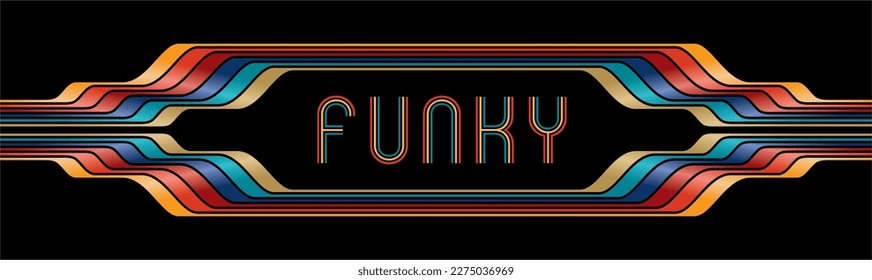 Funky bunter Panoramarahmen. Vektorgrafik.