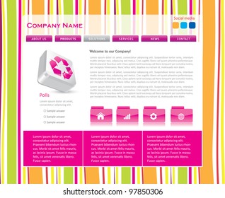 Funky website template with 3d icons in vector format