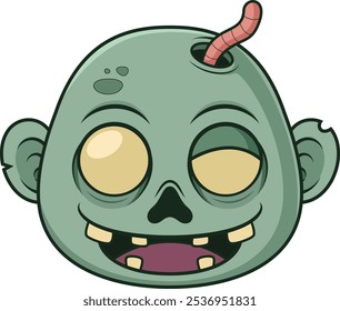 Funky Ilustración vectorial de cara de zombie