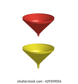 funnel, 3d, vector illustration.