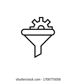 funnel analytic icon vector illustration outline style design. isolated on white background