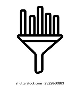 Funnel analytics icon in line style, use for website mobile app presentation