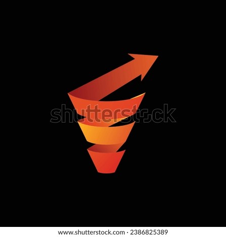 funnel arrow ribbon vector logo icon