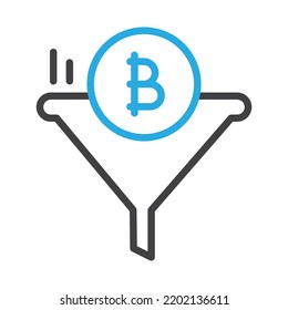 Funnel Bitcoin  Vector Icon which is suitable for commercial work and easily modify or edit it

