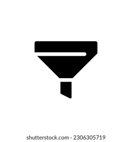 Funnel black glyph ui icon. Customer journey. Making purchase. E commerce. User interface design. Silhouette symbol on white space. Solid pictogram for web, mobile. Isolated vector illustration