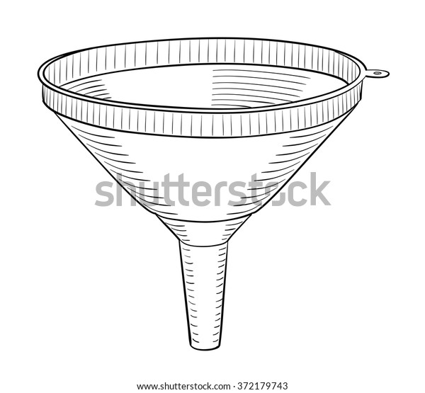 Funnel Black White Design On White Stock Vector (Royalty Free) 372179743