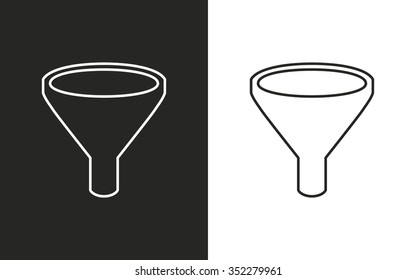Funnel  -  black and white icons. Vector illustration