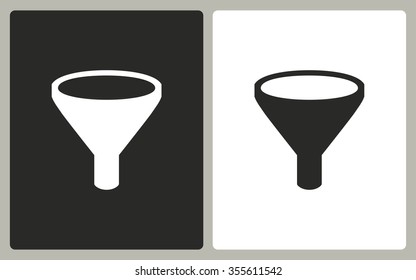 Funnel -  black and white icons. Vector illustration