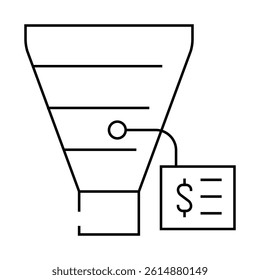 funnel business intelligence filtration system line icon vector. funnel business intelligence filtration system sign. isolated contour symbol black illustration