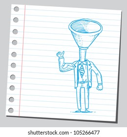Funnel businessman