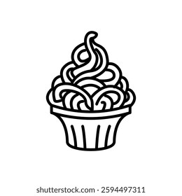 funnel cake icon vector, line style icon