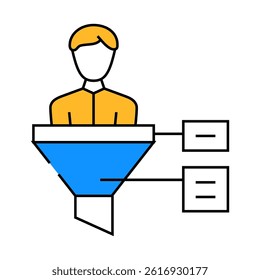 funnel candidate line icon vector. funnel candidate sign. isolated symbol illustration