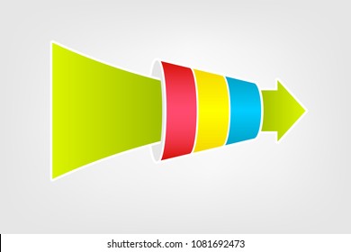 Funnel chart diagram. Infographic clipart isolated on white background