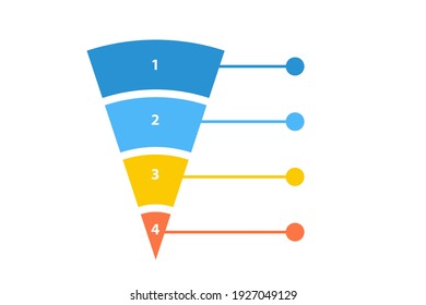 Funnel chart icon. Clipart image isolated on white background.