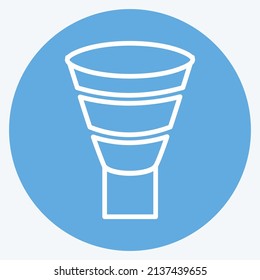 Funnel Chart Icon in trendy blue eyes style isolated on soft blue background