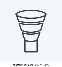 Funnel Chart Icon in trendy line style isolated on soft blue background