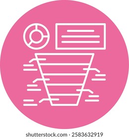 Funnel chart Outline Circle Style Icon Design