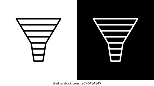 Trichter Diagramm weißes Symbol Set Design