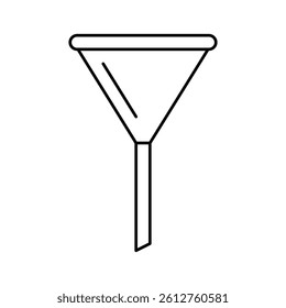 funnel chemical glassware lab line icon vector. funnel chemical glassware lab sign. isolated contour symbol black illustration