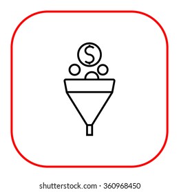 Funnel with coins 