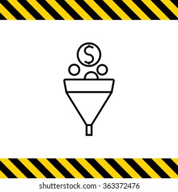 Funnel with coins 