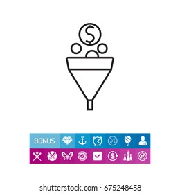 Funnel with coins 