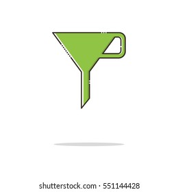 Funnel color thin doted line icon. Mbe minimalism style