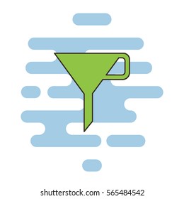 Funnel color thin line icon. Cloud background
