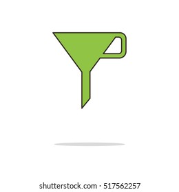 Funnel color thin line icon.Vector illustration
