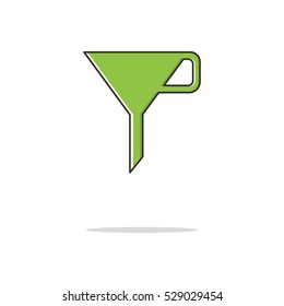 Funnel color thin line icon.Vector illustration