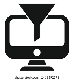 Funnel content filter computer icon simple vector. Clever flow. Computer data