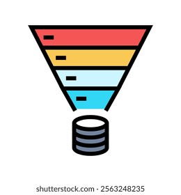 funnel diagram big data color icon vector. funnel diagram big data sign. isolated symbol illustration