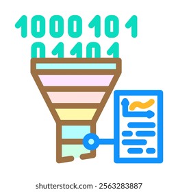 funnel diagram big data color icon vector. funnel diagram big data sign. isolated symbol illustration