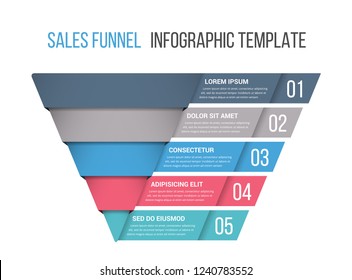 Funnel diagram, business infographic template, vector eps10 illustration