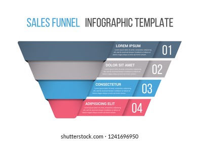 Funnel diagram, business infographic template, vector eps10 illustration