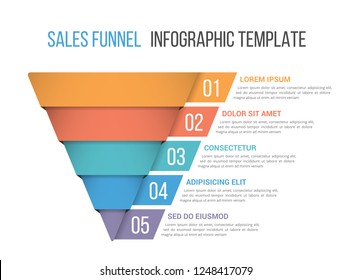 Funnel Diagram, Business Infographic Template, Vector Eps10 Illustration