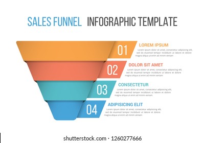 Funnel diagram, business infographic template, vector eps10 illustration