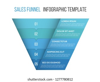 Funnel Diagram, Business Infographic Template, Vector Eps10 Illustration