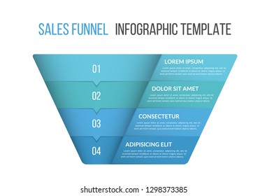 Funnel diagram, business infographic template, vector eps10 illustration