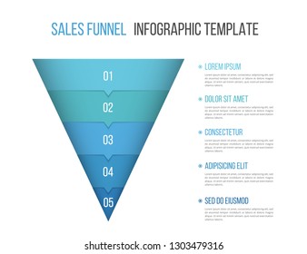 Funnel Diagram, Business Infographic Template, Vector Eps10 Illustration