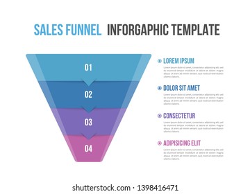 Funnel diagram, business infographic template, vector eps10 illustration