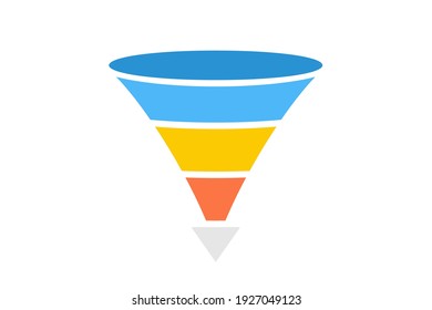 Funnel diagram icon. Clipart image isolated on white background.