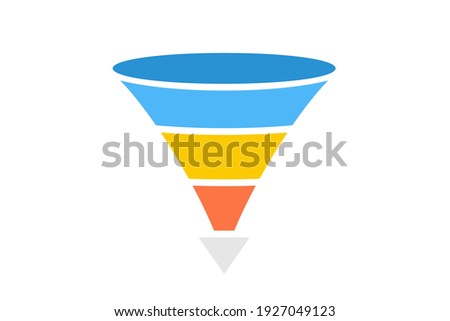 Funnel diagram icon. Clipart image isolated on white background.