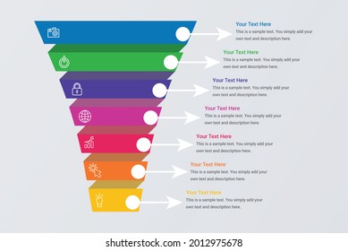 Funnel diagram template vector image 7