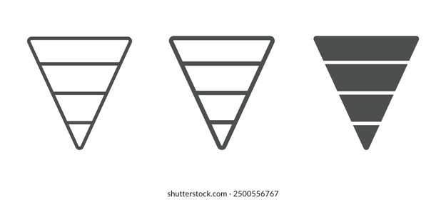 Conjunto de iconos de vector de diagrama de embudo