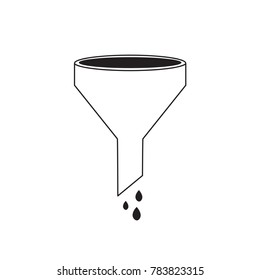funnel with drops icon- vector illustration
