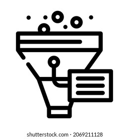 funnel filter data science line icon vector. funnel filter data science sign. isolated contour symbol black illustration